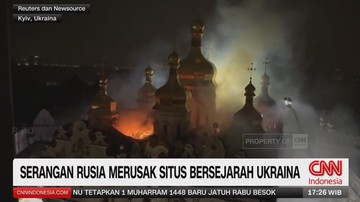 VIDEO: Serangan Rusia Rusak Situs Bersejarah Ukraina