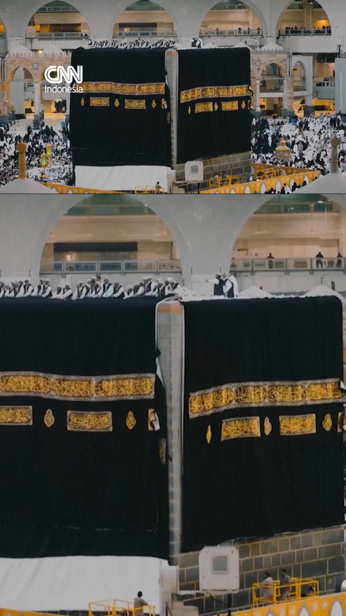 Peringatan Tahun Baru Hijriah, Kiswah Ka'bah di Masjidil Haram Diganti