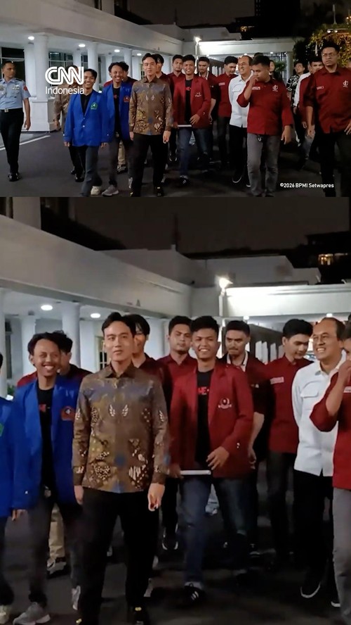Wakil Presiden Gibran Rakabuming Raka menemui perwakilan mahasiswa yang melakukan aksi pada Senin (15/6).