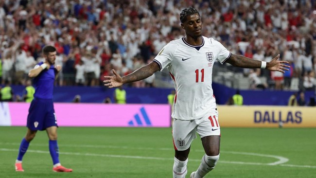 Marcus Rashford bawa Inggris unggul 4-2 atas Kroasia.