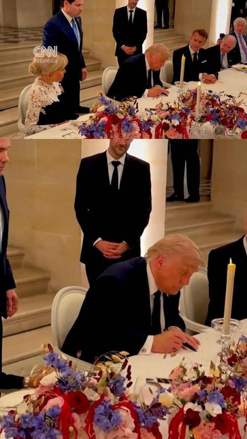 Detik-detik Trump Teken MoU Perang AS-Iran di Istana Versailles Paris