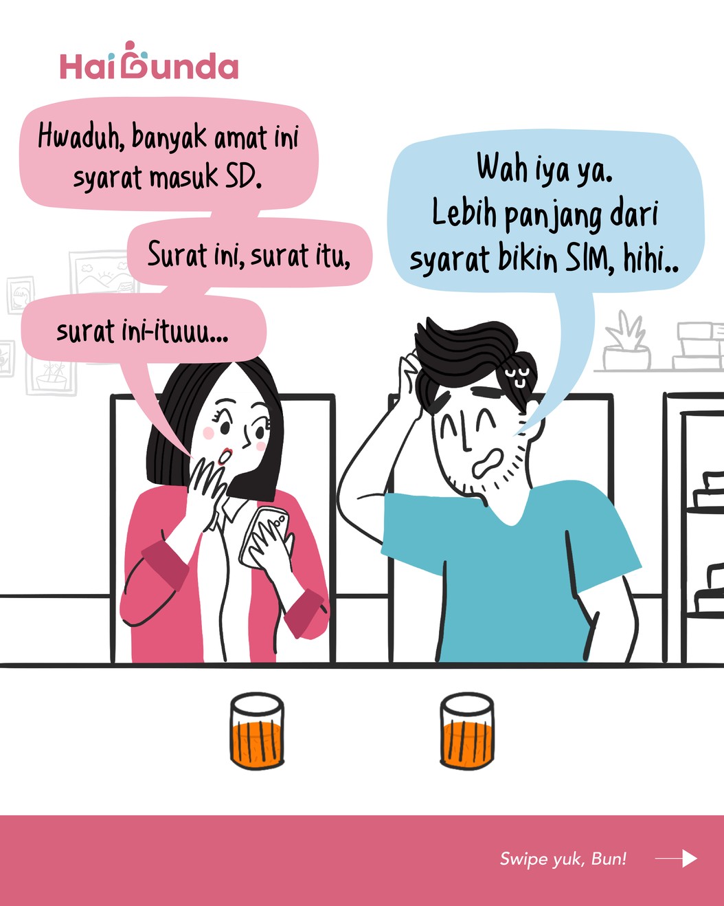 Bubun sedang melihat-lihat persyaratan masuk SD&period; Ternyata banyak sekali ya&comma; berkas dan syarat lain yang harus dipersiapkan&period; Bagaimana tanggapan Ayah&quest;