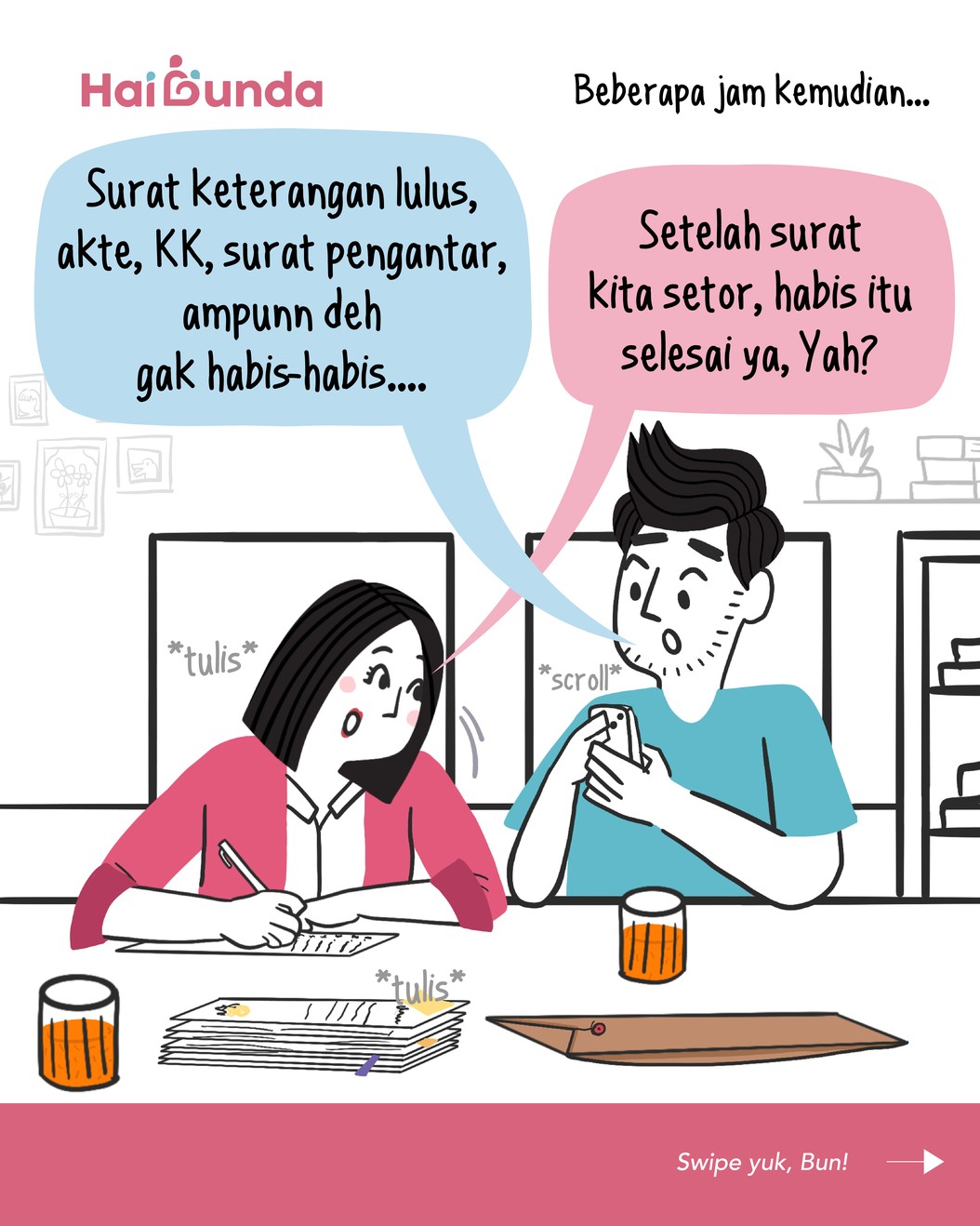 Bubun sedang melihat-lihat persyaratan masuk SD&period; Ternyata banyak sekali ya&comma; berkas dan syarat lain yang harus dipersiapkan&period; Bagaimana tanggapan Ayah&quest;