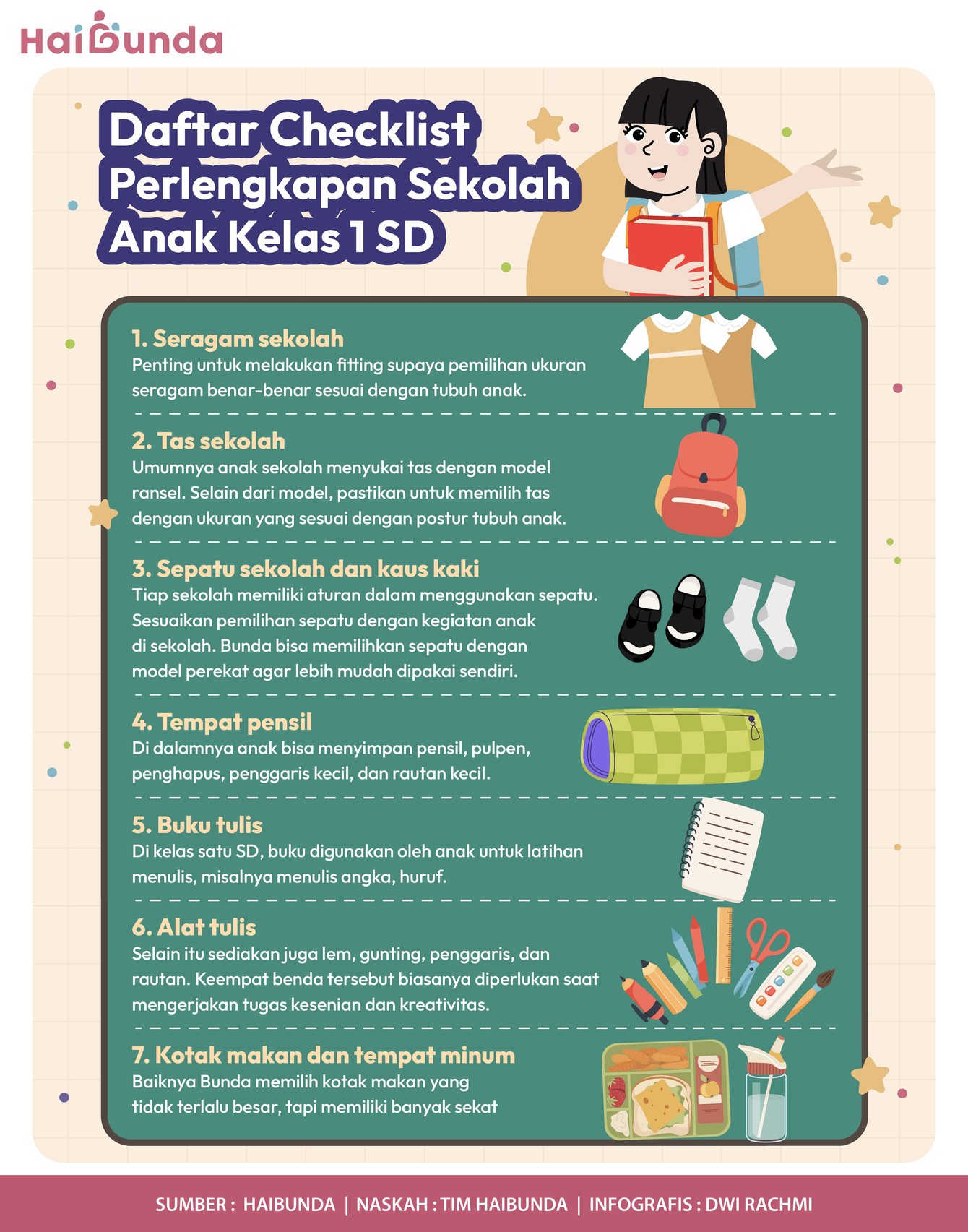 Menjelang anak-anak masuk SD kelas 1&comma; Bunda sebaiknya persiapkan berbagai kelengkapannya dari sekarang&period; Mulai dari buku&comma; seragam&comma; hingga sepatu dan tas sekolah&period;