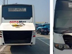 Bus Terbakar di Tol Jagorawi Arah Bogor, Diduga Korsleting Listrik