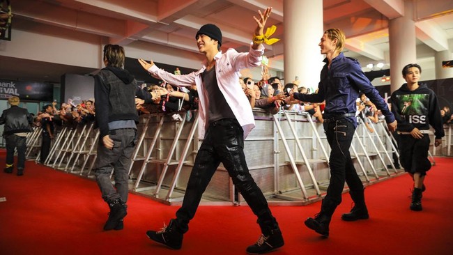 CORTIS di Red Carpet Allo Bank Festival 2026, Indonesia Arena, Sabtu (20/6/2026). (CXO Photography)