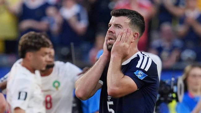 Soccer Football - FIFA World Cup 2026 - Group C - Scotland v Morocco - Boston Stadium, Foxborough, Massachusetts, U.S. - June 19, 2026 Scotland's Grant Hanley looks dejected after the match IMAGN IMAGES via Reuters/David Butler Ii