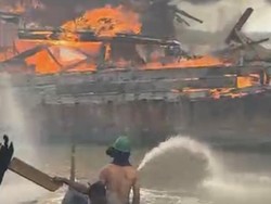 6 Kapal Nelayan Hangus Terbakar di Belawan, Tak Ada Korban Jiwa