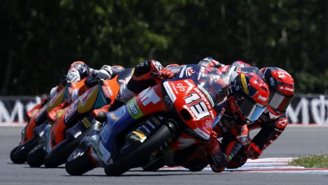 MotoGP - Czech Republic Grand Prix - Masaryk Circuit, Brno, Czech Republic - June 21, 2026 AEON Credit - MT Helmets - MSI's Hakim Danish celebrates winning Moto3 race REUTERS/David W Cerny