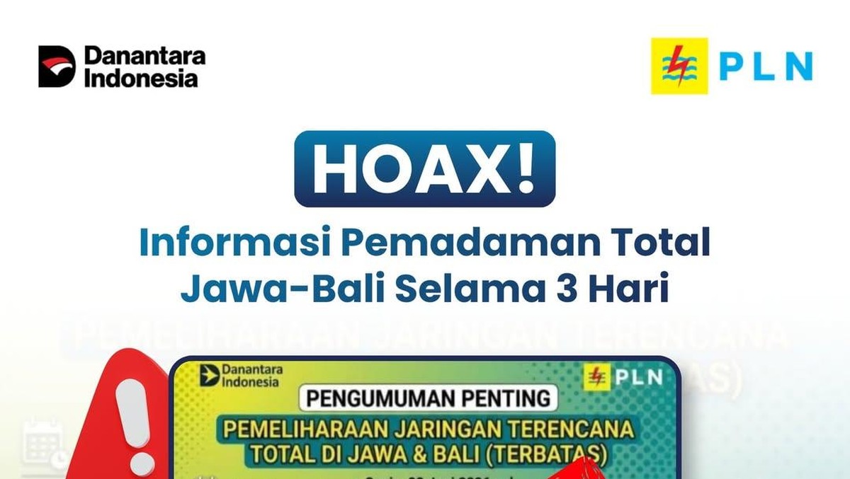 Cek Fakta: Benarkah Listrik Jawa-Bali Akan Padam 3 Hari?