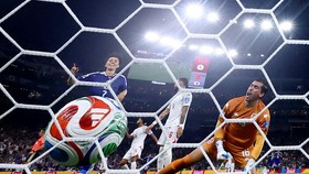 Soccer Football - FIFA World Cup 2026 - Group F - Tunisia v Japan - Estadio Monterrey, Monterrey, Mexico - June 20, 2026 Japan's Ayase Ueda scores their second goal REUTERS/Eloisa Sanchez     TPX IMAGES OF THE DAY