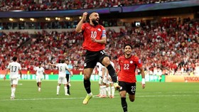 VANCOUVER, BRITISH COLUMBIA - JUNE 21: Mohamed Salah #10 of Egypt celebrates scoring his team's second goal during the FIFA World Cup 2026 Group G match between New Zealand and Egypt at BC Place Vancouver on June 21, 2026 in Vancouver, British Columb