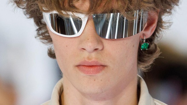 Koleksi Prada Spring/Summer 2027 di Milan Men's Fashion Week, Italia, Minggu (21/6).