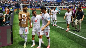 Soccer Football - FIFA World Cup 2026 - Group G - Belgium v Iran - Los Angeles Stadium, Inglewood, California, U.S. - June 21, 2026 Iran's Mohammad Mohebbi, Mehdi Ghayedi and Ali Nemati walk off the pitch after the match REUTERS/Daniel Cole