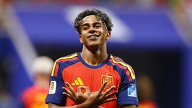 Soccer Football - FIFA World Cup 2026 - Group H - Spain v Saudi Arabia - Atlanta Stadium, Atlanta, Georgia, U.S. - June 21, 2026 Spain's Lamine Yamal celebrates scoring their first goal REUTERS/Claudia Greco     TPX IMAGES OF THE DAY