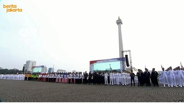 Momen Upacara Peringatan HUT DKI Jakarta ke-499 di Monas