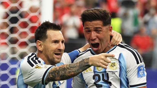 Soccer Football - FIFA World Cup 2026 - Group J - Argentina v Austria - Dallas Stadium, Arlington, Texas, U.S. - June 22, 2026 Argentina's Lionel Messi celebrates scoring their first goal REUTERS/Kai Pfaffenbach