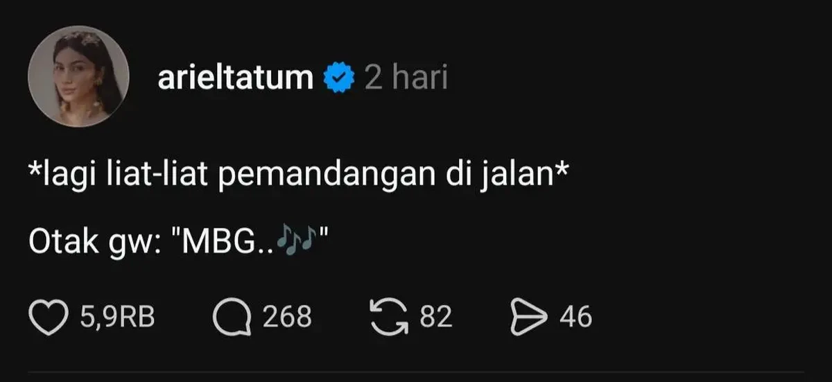 Unggahan asbun Ariel Tatum
