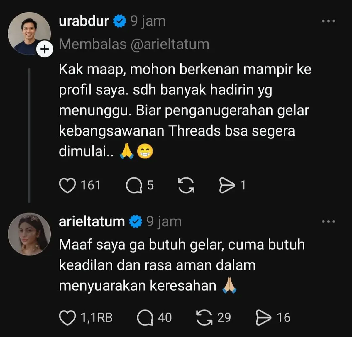 Unggahan asbun Ariel Tatum