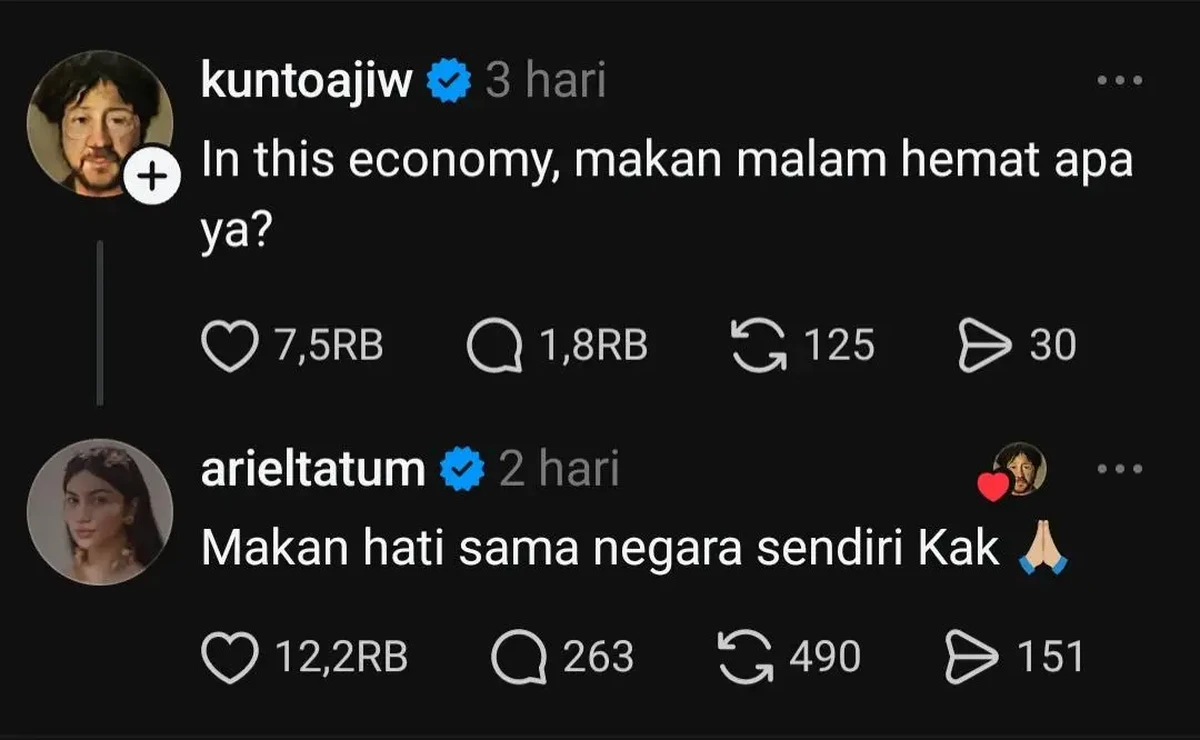 Unggahan asbun Ariel Tatum