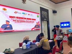 Jelang HUT Bhayangkara Ke-80, Brimob Polda Metro Jaya Gelar Donor Darah