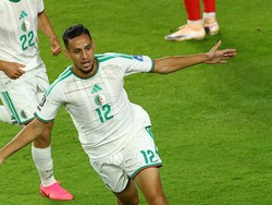Soccer Football - FIFA World Cup 2026 - Group J - Jordan v Algeria - San Francisco Bay Area Stadium, Santa Clara, California, U.S. - June 22, 2026
Algeria's Nadhir Benbouali celebrates scoring their first goal REUTERS/Luisa Gonzalez     TPX IMAGES O