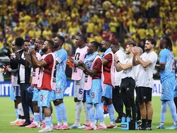 Soccer Football - FIFA World Cup 2026 - Group K - Colombia v DR Congo - Estadio Guadalajara, Guadalajara, Mexico - June 23, 2026
DR Congo's Steve Kapuadi and teammates look dejected after the match REUTERS/Eloisa Sanchez