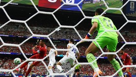 Soccer Football - FIFA World Cup 2026 - Group K - Portugal v Uzbekistan - Houston Stadium, Houston, Texas, U.S. - June 23, 2026 Portugal's Cristiano Ronaldo scores their first goal REUTERS/Pedro Nunes