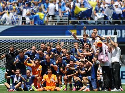 Soccer Football - FIFA World Cup 2026 - Group B - Bosnia and Herzegovina v Qatar - Seattle Stadium, Seattle, Washington, U.S. - June 24, 2026 Bosnia and Herzegovina players celebrate after the match REUTERS/Carlos Barria