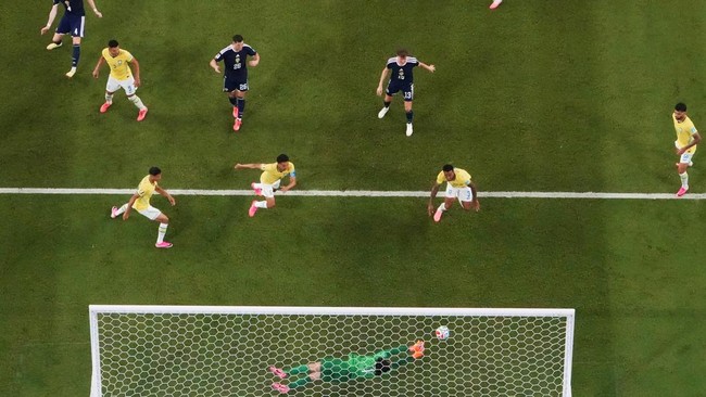 Soccer Football - FIFA World Cup 2026 - Group C - Scotland v Brazil - Miami Stadium, Miami Gardens, Florida, U.S. - June 24, 2026 Brazil's Alisson Becker saves the header from Scotland's Scott McTominay REUTERS/Paul Childs