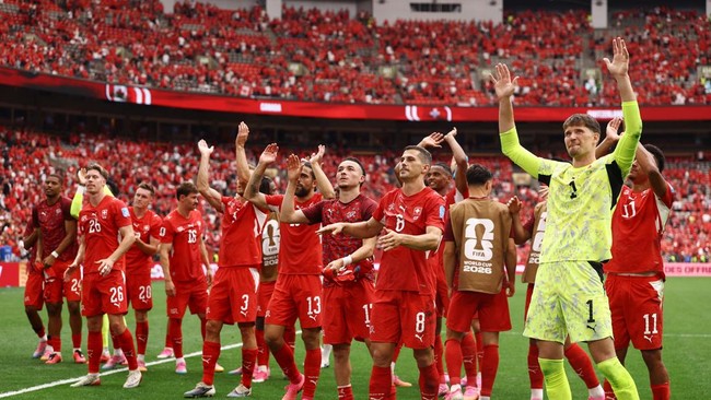 Timnas Swiss lolos ke 32 besar Piala Dunia 2026 sebagai juara Grup B.