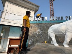 Stadion Badak Putih Cianjur Kembali Kinclong, Vandalisme Dibersihkan