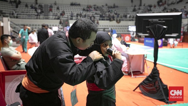 Suasana Kejuaraan Pencak Silat Tingkat Nasional Piala Presiden 2026 di Padepokan Pencak Silat TMII, Jakarta, Jumat, (26/06/2026).