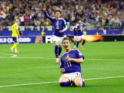 Soccer Football - FIFA World Cup 2026 - Group F - Japan v Sweden - Dallas Stadium, Arlington, Texas, U.S. - June 25, 2026 Japan's Daizen Maeda celebrates scoring their first goal REUTERS/Issei Kato     TPX IMAGES OF THE DAY