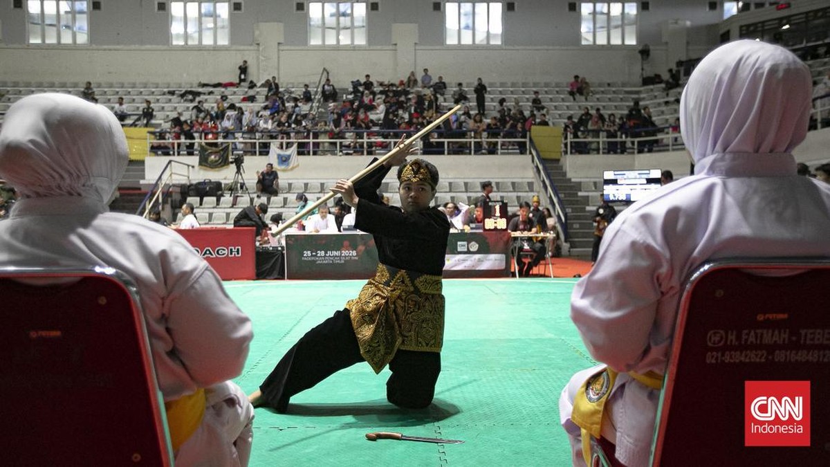 Suasana Pembukaan Kejuaraan Pencak Silat Tingkat Nasional Piala Presiden 2026 di Padepokan Pencak Silat TMII, Jakarta, Jumat, (26/06/2026).
