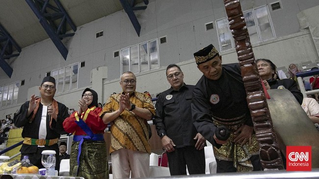 Suasana Pembukaan Kejuaraan Pencak Silat Tingkat Nasional Piala Presiden 2026 di Padepokan Pencak Silat TMII, Jakarta, Jumat, (26/06/2026).