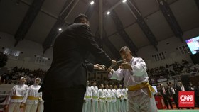 Suasana Pembukaan Kejuaraan Pencak Silat Tingkat Nasional Piala Presiden 2026 di Padepokan Pencak Silat TMII, Jakarta, Jumat, (26/06/2026).