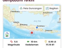 Gempa M 5,6 Guncang Pacitan!