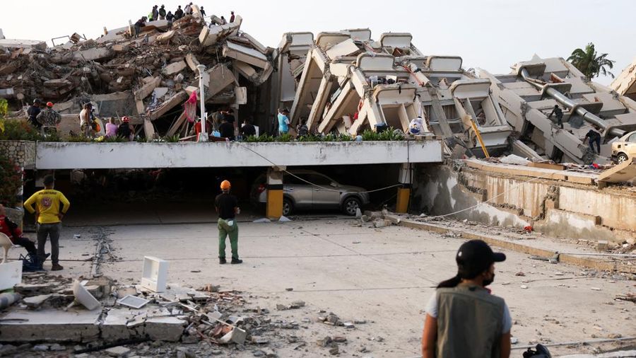 Keruskan akibat gempa bumi di La Guaira, Venezuela, Jumat (26/6/2026). (REUTERS/Leonardo Fernandez Viloria)