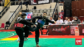 Kejuaraan Pencak Silat Tingkat Nasional Piala Presiden 2026 berlangsung sengit pada Sabtu (27/6).