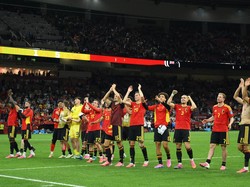 Soccer Football - FIFA World Cup 2026 - Group G - New Zealand v Belgium - BC Place, Vancouver, Canada - June 26, 2026 Belgium players celebrate after the match IMAGN IMAGES via Reuters/Anne-Marie Sorvin