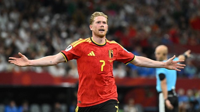 Soccer Football - FIFA World Cup 2026 - Group G - New Zealand v Belgium - BC Place, Vancouver, Canada - June 26, 2026 Belgium's Kevin De Bruyne celebrates scoring their third goal IMAGN IMAGES via Reuters/Anne-Marie Sorvin
