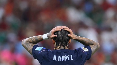 Soccer Football - FIFA World Cup 2026 - Group H - Uruguay v Spain - Estadio Guadalajara, Guadalajara, Mexico - June 26, 2026 Uruguay's Darwin Nunez reacts REUTERS/Eloisa Sanchez