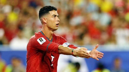 Soccer Football - FIFA World Cup 2026 - Group K - Colombia v Portugal - Miami Stadium, Miami Gardens, Florida, U.S. - June 27, 2026 Portugal's Cristiano Ronaldo reacts IMAGN IMAGES via Reuters/Nathan Ray Seebeck