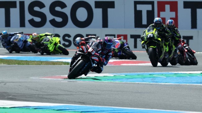 MotoGP - Grand Prix of Netherlands - TT Circuit Assen, Assen, Netherlands - June 28, 2026 Aprilia Racing's Jorge Martin in action during the MotoGP race REUTERS/Omar Havana