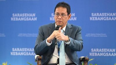 Menteri Keuangan Purbaya Yudhi Sadewa dalam Konvensi Sains, Teknologi, dan Industri Indonesia 2026 di Jakarta Convention Center, Minggu (28/6).
