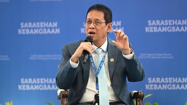 Menteri Keuangan Purbaya Yudhi Sadewa dalam Konvensi Sains, Teknologi, dan Industri Indonesia 2026 di Jakarta Convention Center, Minggu (28/6).