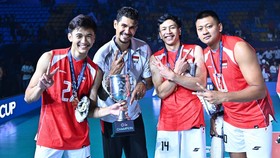Reidel Toiran (putih) bawa Timnas Voli Indonesia juara AVC Cup 2026.