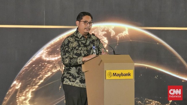 Pelaksana Tugas (Plt) Direktur Jenderal Stabilitas dan Pengembangan Sektor Keuangan Kemenkeu Herman Saherrudin dalam acara Maybank Indonesia Sustainable Forum 2026 di Jakarta Selatan, Selasa (30/6).