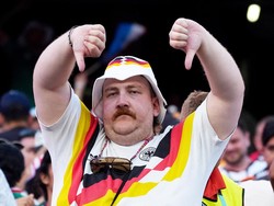 Soccer Football - FIFA World Cup 2026 - Round of 32 - Germany v Paraguay - Boston Stadium, Foxborough, Massachusetts, U.S. - June 29, 2026 A Germany fan looks dejected after the match as Germany are eliminated from the World Cup IMAGN IMAGES via Reut